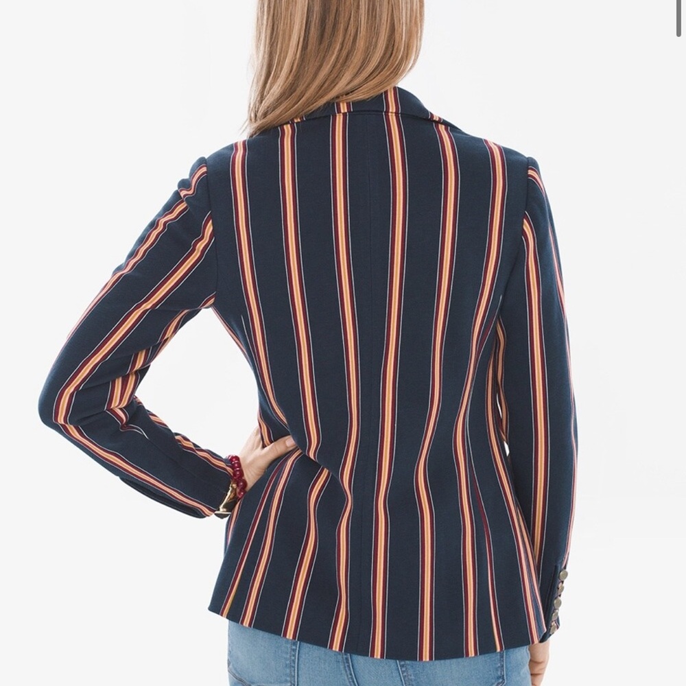 Chicos Striped Twill Ponte Blazer - Picture 11 of 11